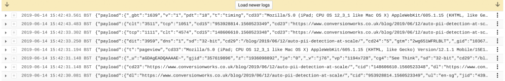 Stackdriver log format